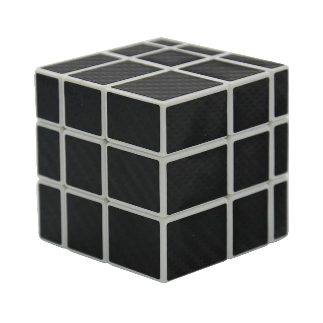 

3x3x3 Mirror Blocks Carbon Fiber Sticker Magic Cube Puzzle Speed Cube 57mm - White Body