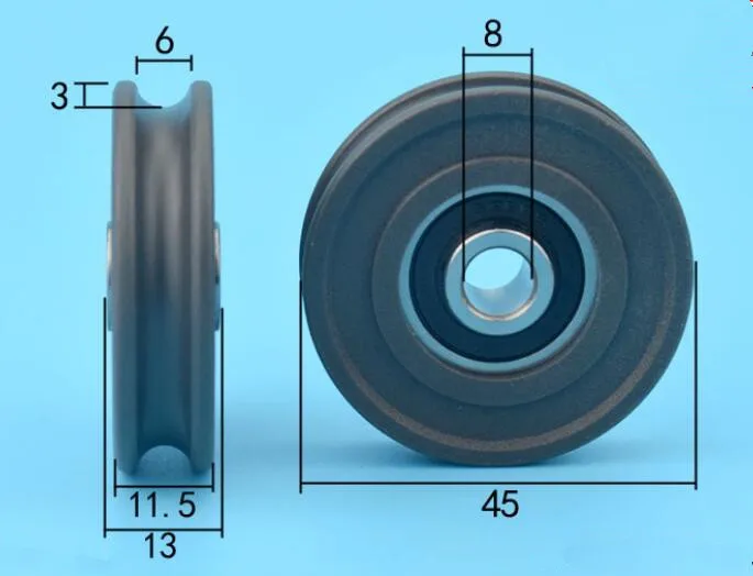 DuoWeiSi 8*45*11.5mm bearing steel coated pulley bearing wire wheel