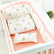 Комплект постельного белья из хлопка для малышей, 6 шт., очень красивая детская кроватка, 4 шт., бамперы+ 1 шт. наволочка+ 1 шт. простыня, детская кроватка