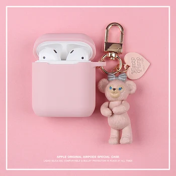 

Duffy bear Decorative Silicone Case for Apple Airpods Case Accessories Protective Cover Bluetooth Earphone Case Key Ring Gifts