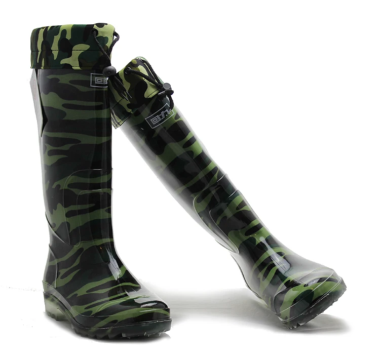 Camouflage rain boots high men's rain shoes to prevent slippery water