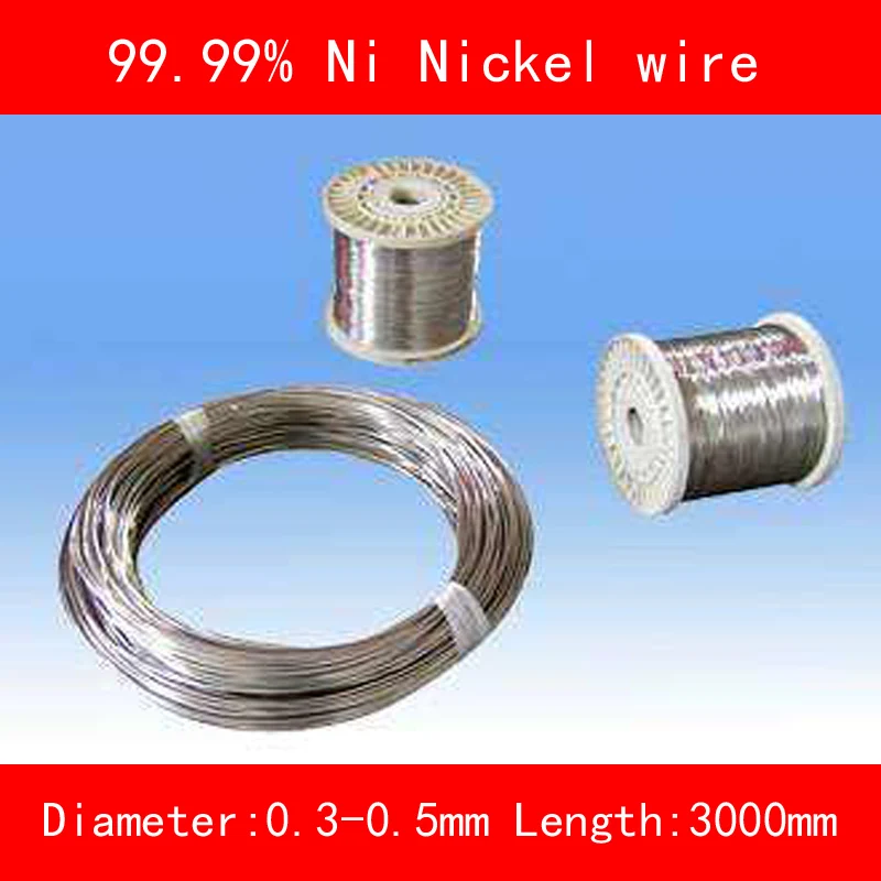 

diameter 0.3mm 0.4mm 0.5mm length 3000mm 99.99% Ni Nickel wire