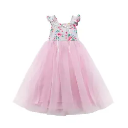 Emmaaby/Лидер продаж; милое платье с цветочным узором для девочек; кружевное праздничное платье принцессы на свадьбу; Длинный Сарафан