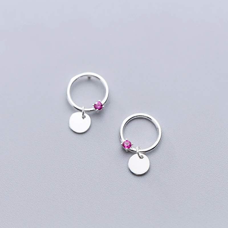 MloveAcc Лидер продаж 925 стерлингового серебра Круглый Круг и монета серьги гвоздики для женщин Мода девушка ювелирные изделия подарок