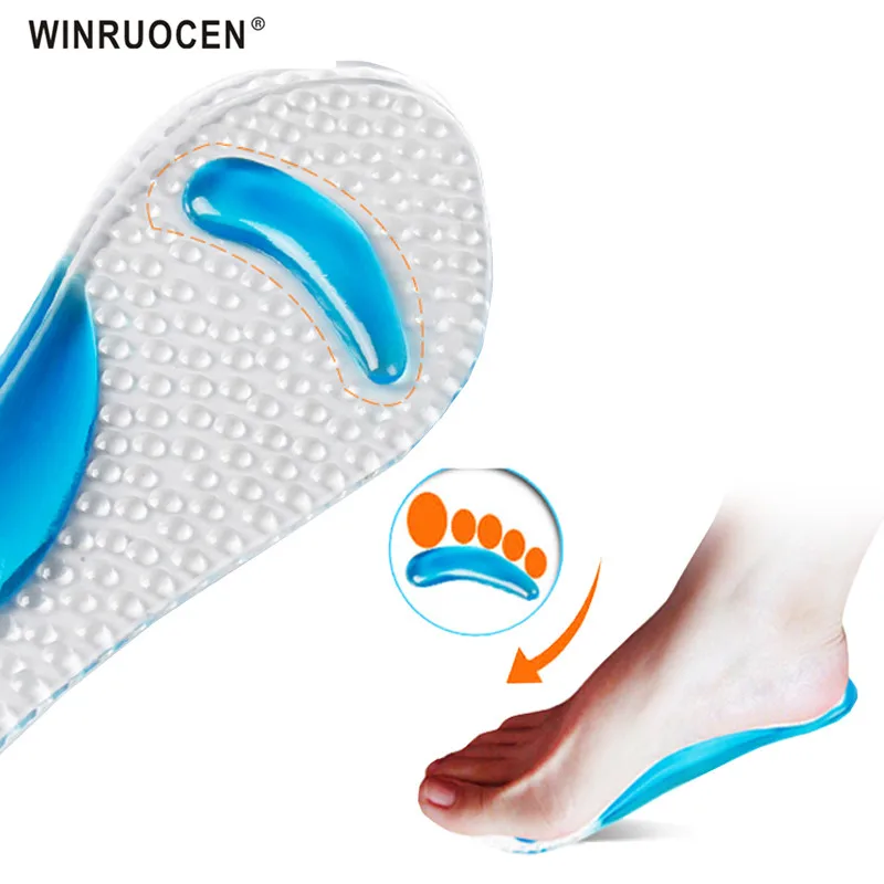 WINRUOCEN gel insoles transparent 3/4 Silicone Gel Orthotic flat feet ...