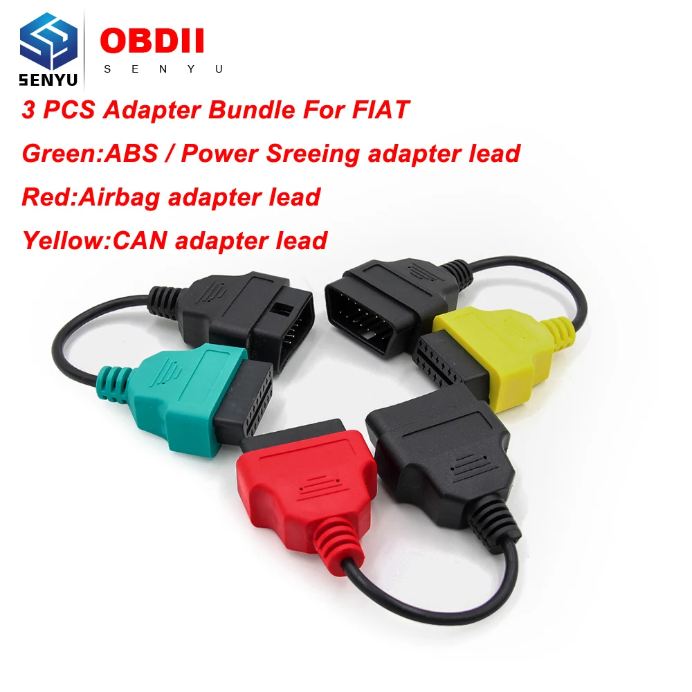 

3PCS For FIAT ABS/Airbag/CAN adapter lead ECU Adapter Cable Bundle MultiECUScan / FiatECUScan OBD OBD2 ECU Cables For fiat
