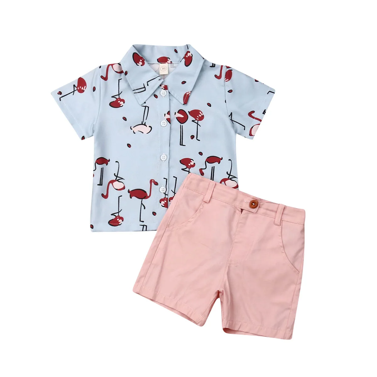 New Kids Baby Boy Girl Flamingo Summer Flamingo Tops T Shirt Pants
