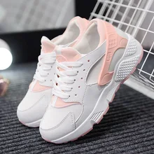 New fashion casual women casual shoes PU breathable sport girls shoes hit color anti skid women