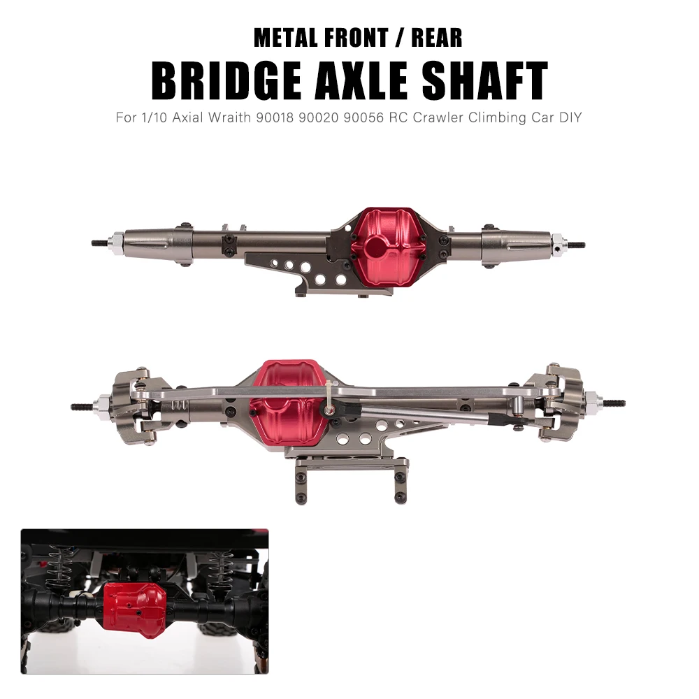 

RC Car Front and Rear Bridge Axle Shaft Metal for 1:10 Axial Wraith 90018 90020 90056 RC Crawler Climbing DIY Cars Parts