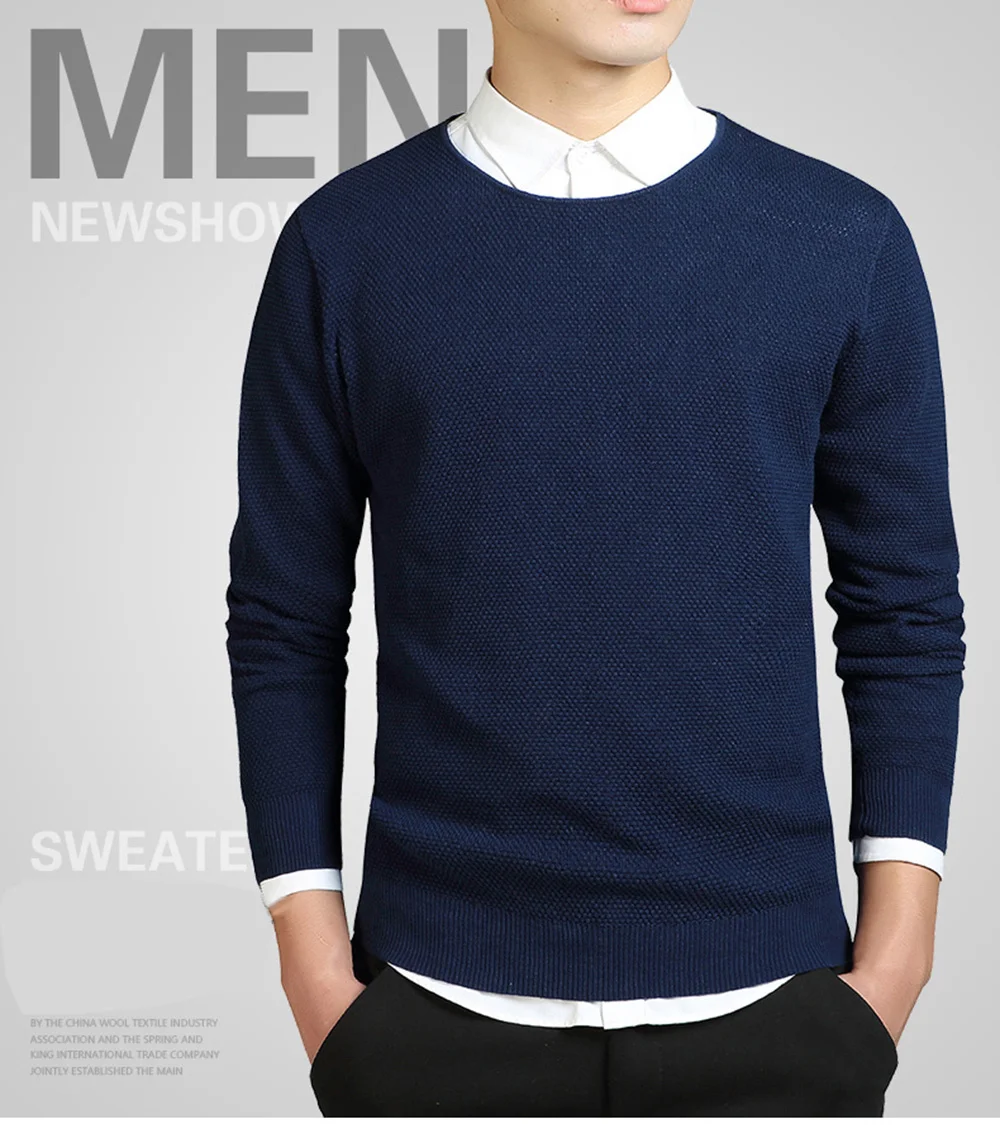 Solid Sweater Men Cotton Mens Sweaters And Pullovers O Neck Pull Homme Slim Long Sleeve Mens Sweaters Warm Knittwear Coat 3XL