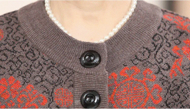 Большой размер 5XL Женский вязаный свитер для среднего возраста пальто весна осень свободный толстый женский кардиган для бабушек шерстяной Теплый свитер Топ
