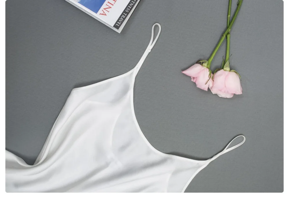 pijama de seda de seda suspender saia