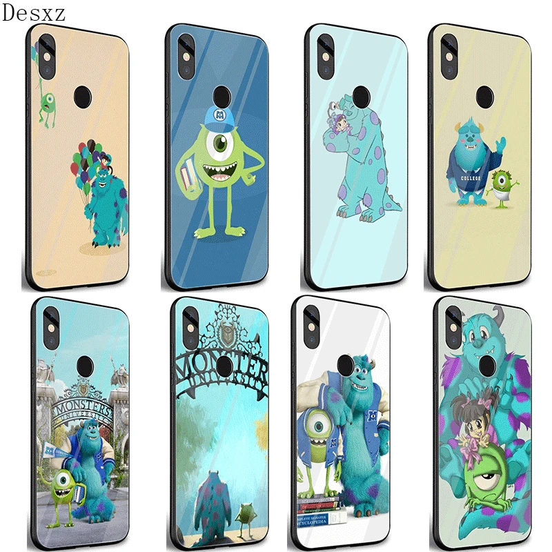 

Bag ShellDesxz Glass Phone Case For Xiaomi Mi F1 A1 A2 5X 6X Redmi Note 5 6 7 Pro 6A 4X Cover Monsters University Sulley Mike
