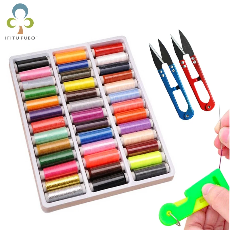 

39 Colors Polyester Sewing Thread 160-200 Meters/Color Home Sewing Kit for Hand and Machine Thread to Sew GYH