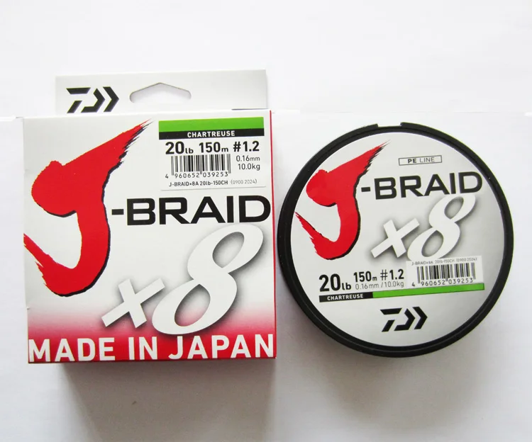 

DAIWA J-BRAID X8 Braided fishing line 150M DARKGREEN CHARTREUSE Multi color Made in Japan