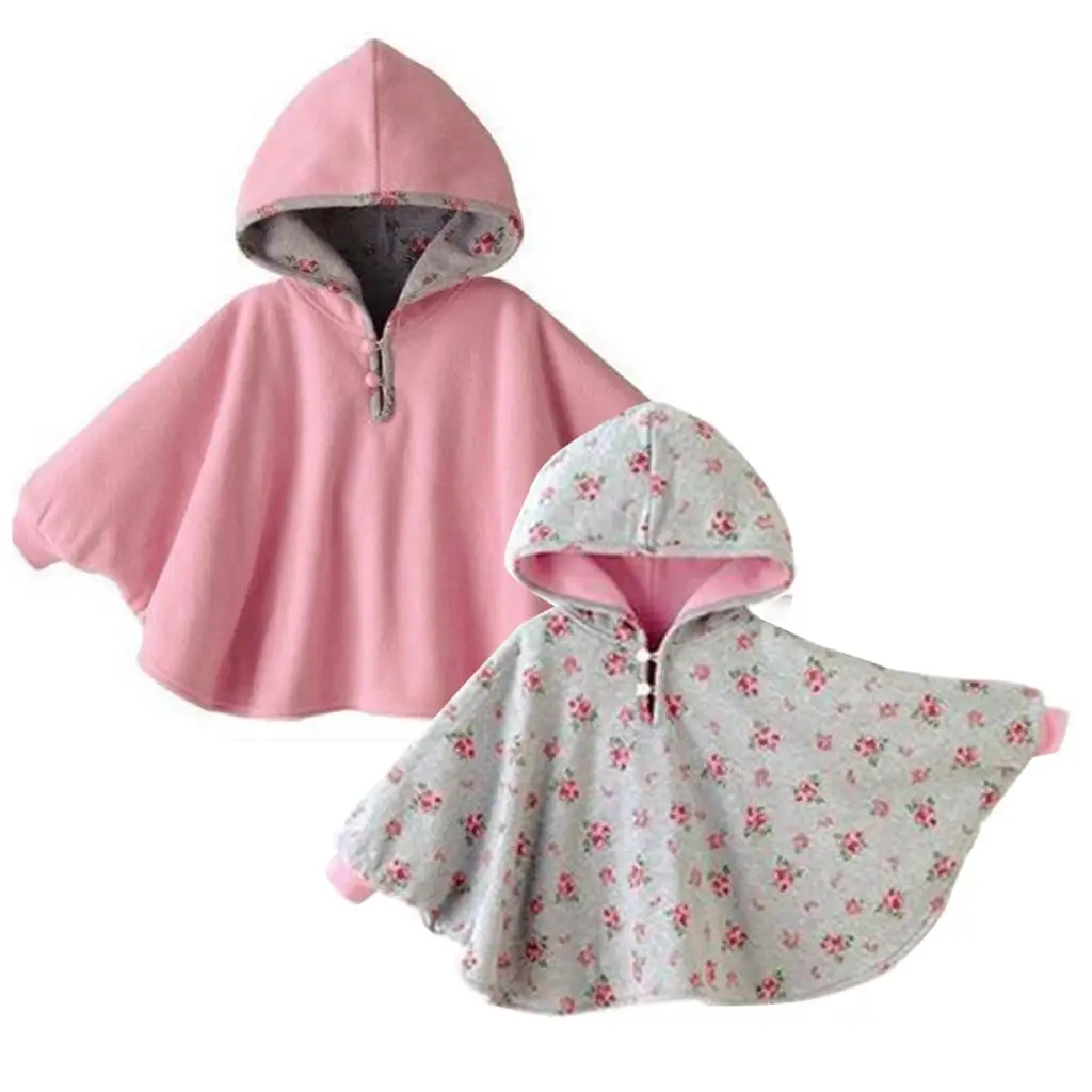 

2019 Baby Cloak Two-sided wear Reversible baby children's cape outerwear jacket clothing coat velvet Xmas baby hoodie romper