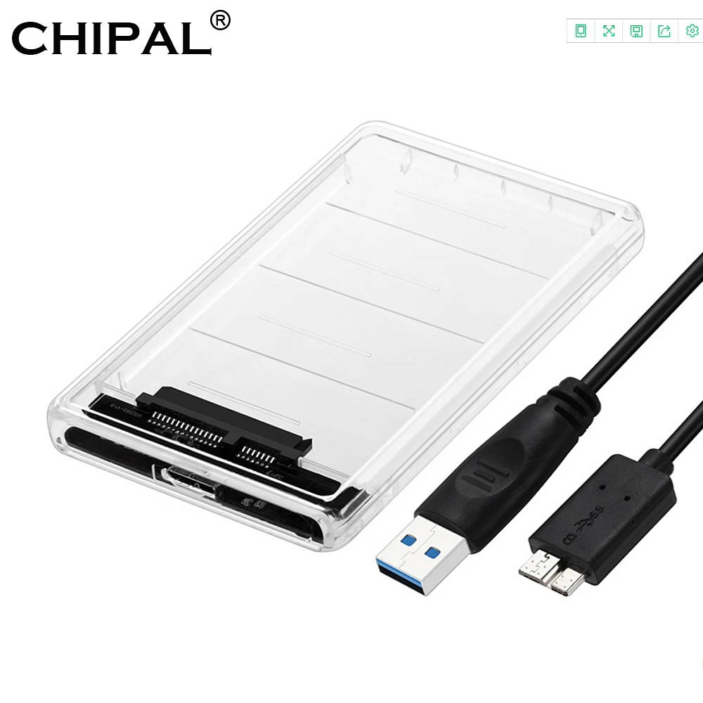 CHIPAL прозрачный 2,5 дюймовый HDD чехол Sata к USB 3,0 адаптер высокоскоростной ящик жесткий диск Корпус для samsung Seagate SSD 5 Гбит/с
