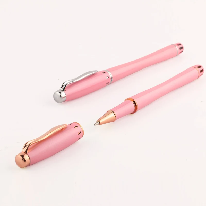 

TERCEL black ink Cute Pen School papeleri Pink pen Chancery Fast Writing Pen Lady Beautiful Ballpoint Pens office girl metal