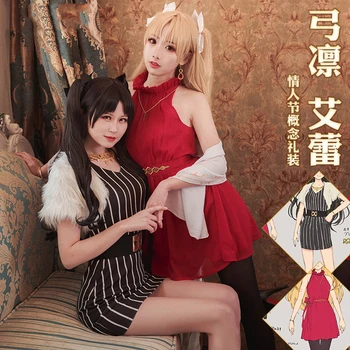

Anime! Fate/Grand Order FGO Ereshkigal Tohsaka Rin Valentine's Day Craft Essence Lovely Sexy Dress Cosplay Costume Free Shipping