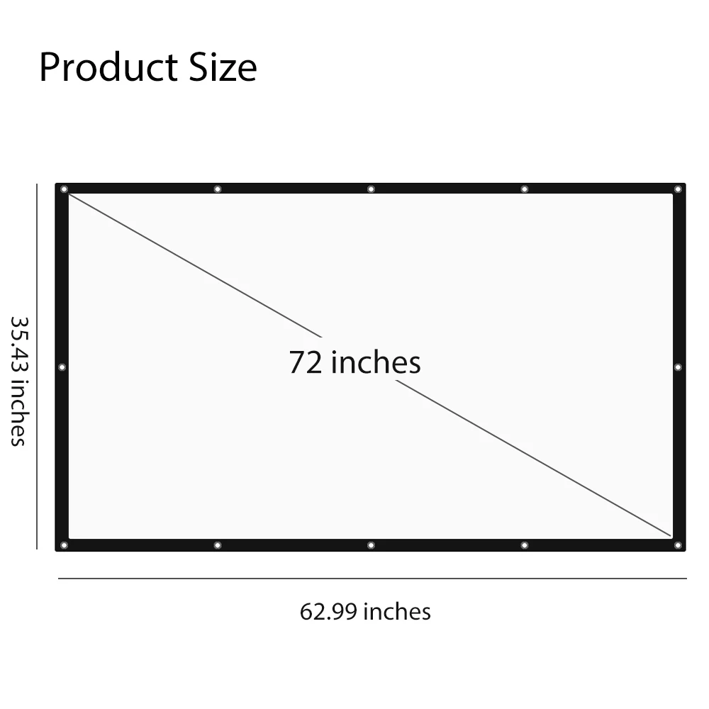 Exquizon 72 inch 169 Portable Projector Screen Plastic Projection Screen Home theater for Unic Projector Excelvan Proyector (3)