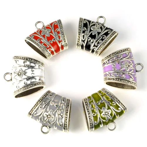 

Dripring Oil Enamel Color Alloy Jewelry Making Slip Tube Connectors for DIY Jewelry Scarf Pendant Accessories Moon Finding P708