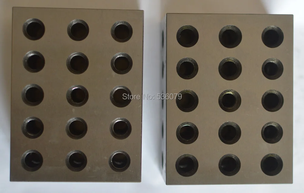 

23 holes Precision 25-50-100mm Blocks, 1pair=2pcs, parallel clamping block set, steel block set, five 3/8"-16 thread holes