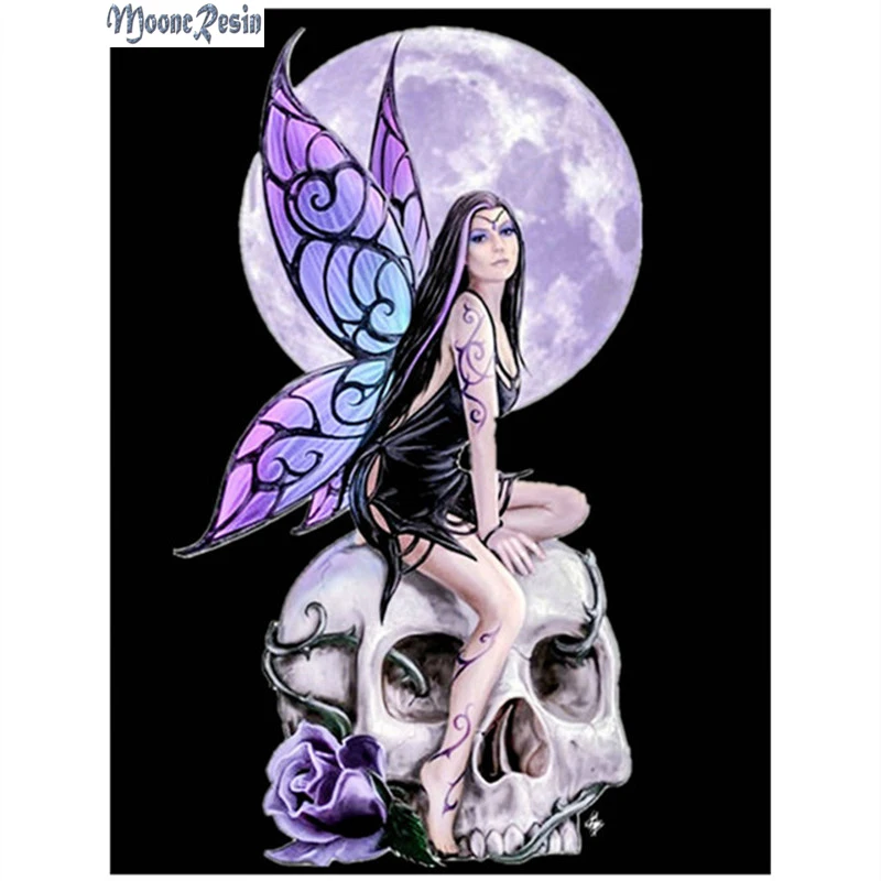 

MOONCRESIN 5D Diamond Mosaic Witch And The Moon Diamond Embroidery Needlework Diy Diamond Painting Cross Stitch Decoration Kits
