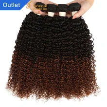 Joedir-Extensions de cheveux malaisiens naturels non-remy, frisés, frisés, bruns ombrés 1b 4 30, mèches d'extensions de cheveux humains, mèches Afro pré-colorées, lots de 4