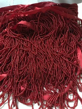

DiuDiu-5629 top selling beaded Fringe Ribbon Trim Fringe Tassel Lace Trim in red for Clothing Decoration