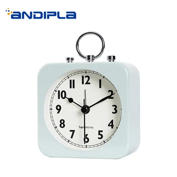 

Modern Alarm Clock Metal Digital 12 Hours Quiet Table Clocks Solid Color Time Watch Bedside Decoration Adornment Crafts Hanging