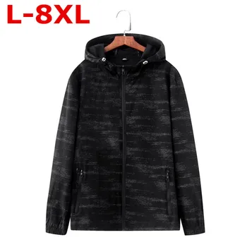 

Large size 8XL 7XL thin 2018 Spring Jackets Men's Coats Casual Hooded Mens Windbreaker Windproof Waterproof Brand Male Jackets