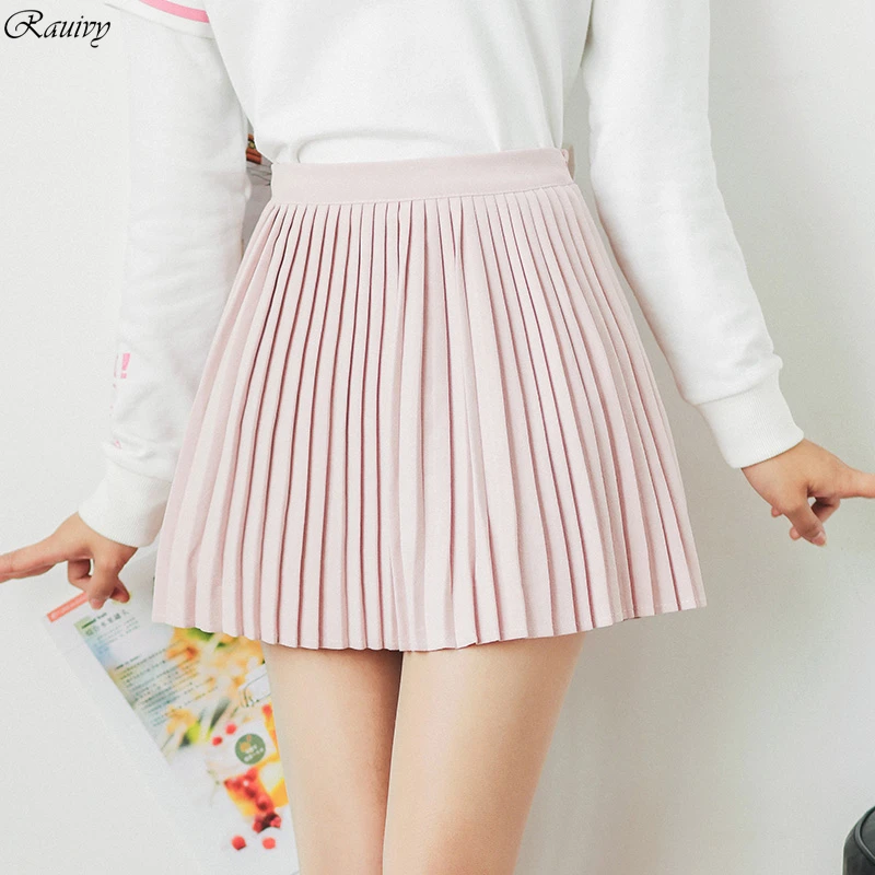 Verano 2017 faldas para mujer harajuku ulzzang coreana vintage falda plisada nuevo retro negro rosa de cintura alta falda las mujeres|pleated skirt|waist skirthigh waist skirt - AliExpress