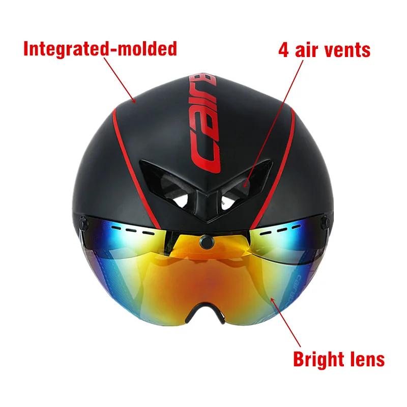 CAIRBULL 2 объектива AERO-R1 велосипедный шлем гоночный велосипедный защитный шлем с Магнитные очки горная дорога пневматический велосипед с камерными шинами шлем