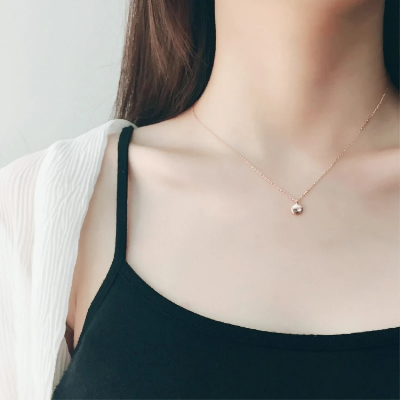 Lucky Golden Bean Clavicle Chain корейские простые универсальные 925 пробы серебряные темпераментные женские ожерелья SNE042