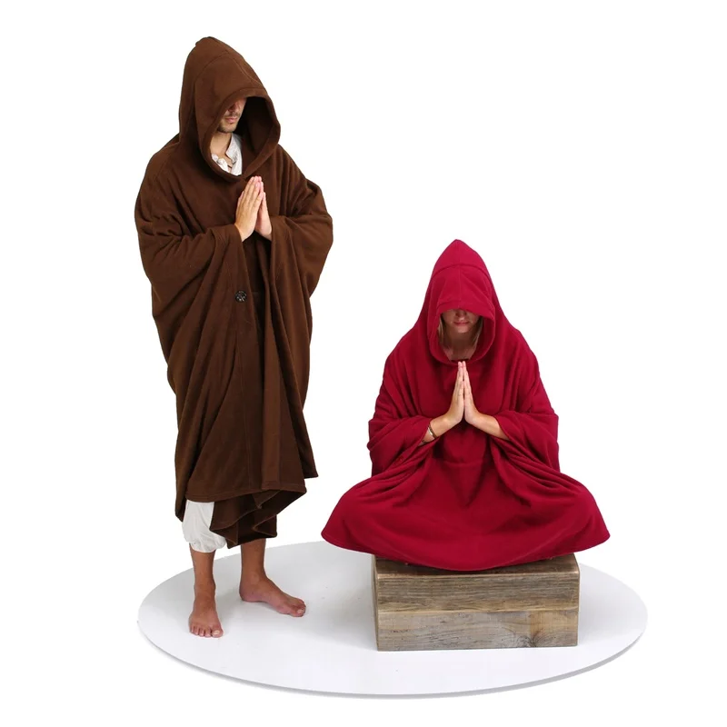 Медитационная одежда в стиле Дзен мужской халат Китайский с капюшоном медитация Подушка Одежда шаолиньских монахов TA546