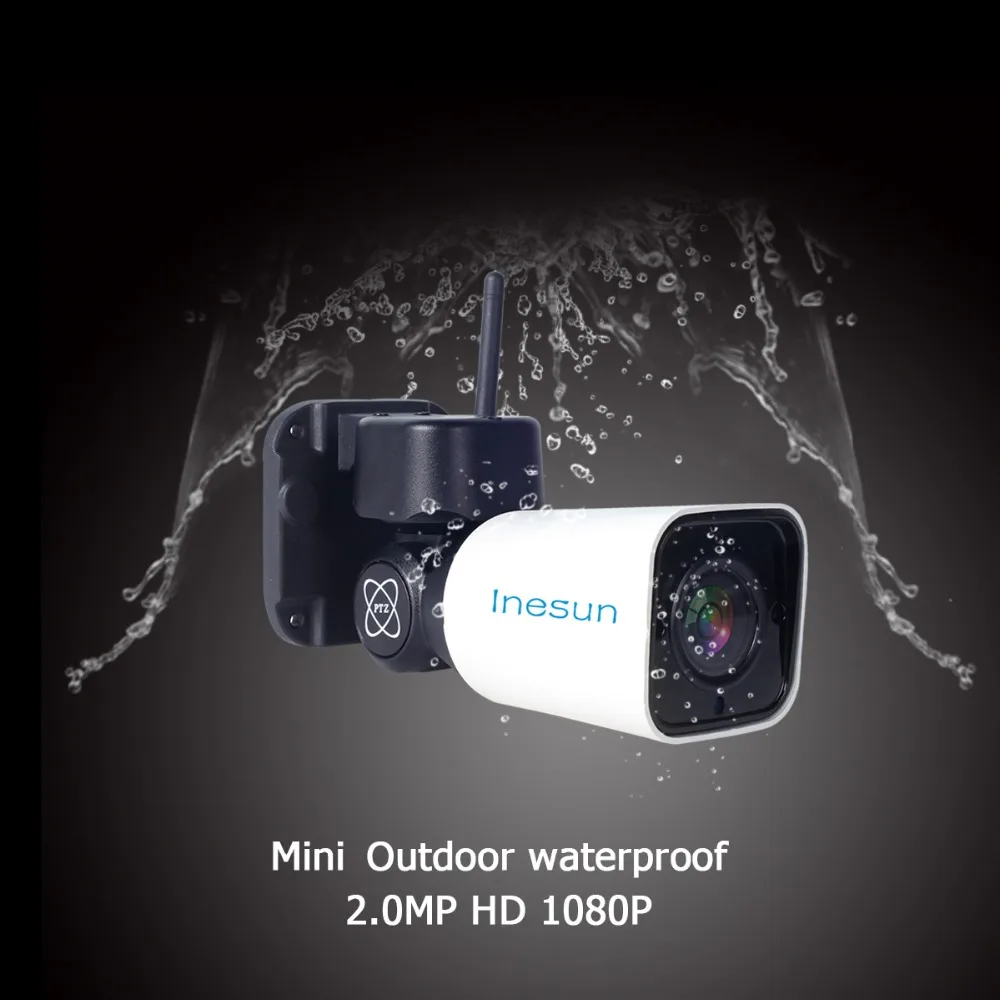 Inesun открытый WiFi безопасности PTZ IP камера HD 1080P 2MP Поддержка двусторонней аудио ночного видения обнаружения движения Макс 128G SD карта