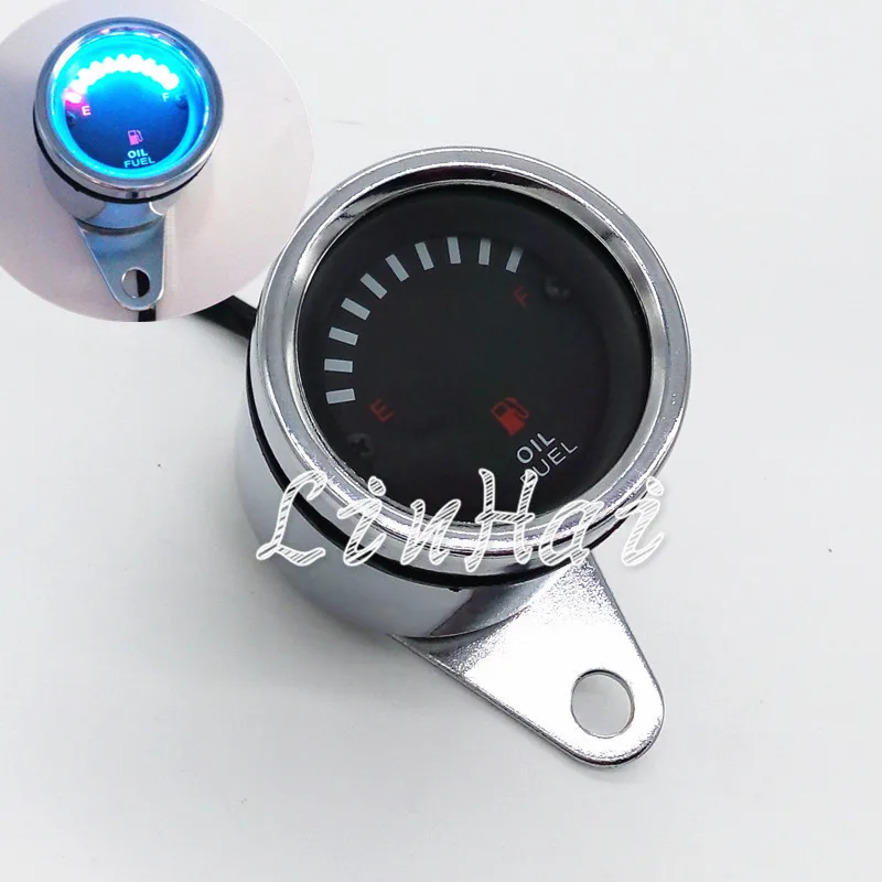 1Piece 12V Chrome Universal Motorcycle LED Digital Oil