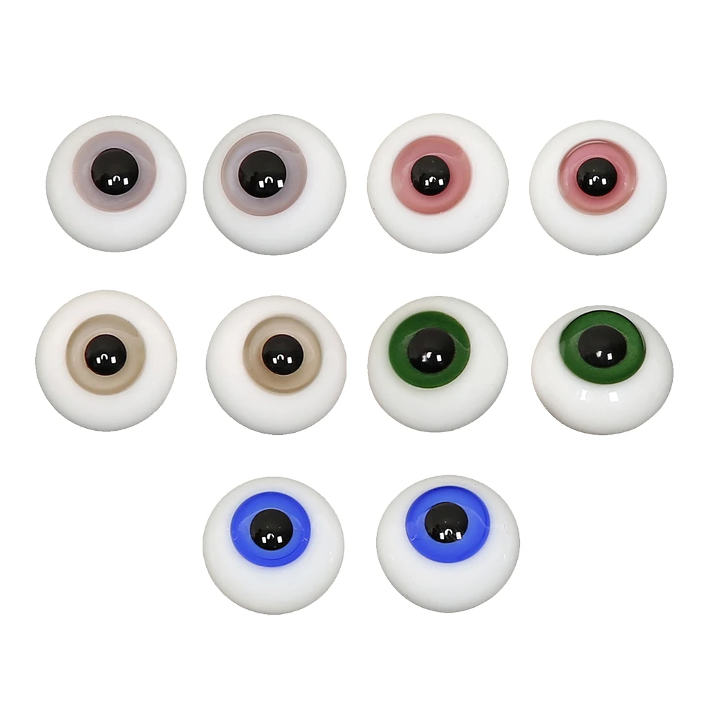 BJD Doll DIY Making Supplies 10mm Safety Eyes Half Round Acrylic Eyeballs