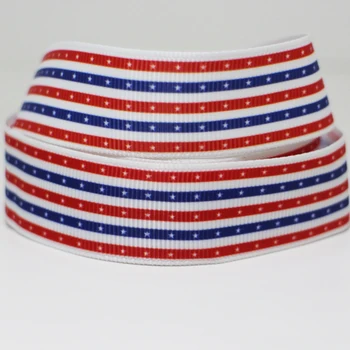 

50yards 7/8" 1" 1.5" 2" 3" 22mm 25mm 38mm 50mm 75mm Independence Day printed grosgrain ribbon party decoration DIY material