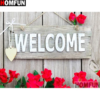 

HOMFUN Full Square/Round Drill 5D DIY Diamond Painting "Flower letter" Embroidery Cross Stitch 5D Home Decor Gift A13905