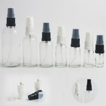 

10pcs 5ml 10ml 15ml 20ml 30ml 50ml Clear Glass Lotion Pump Cream Bottle with Black White Pump 1oz Dispenser Bottle