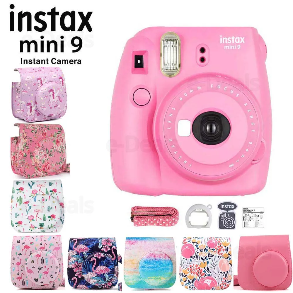 Fujifilm Instax Mini 9 мгновенная пленка для камеры Розовый фламинго + качественный мягкий