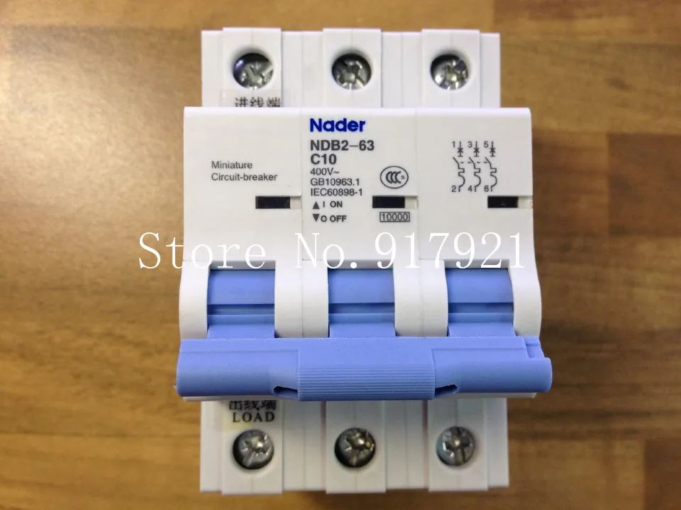 

[ZOB] The letter NDB2-63 Nader genuine new C10 mini circuit breaker 3P10A air switch --5pcs/lot