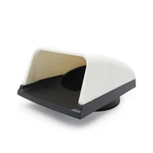 ABS Clam Shell White&Black 3 Inch Exhaust Vent Marine Boat Cowl Air Vent With Base Hull Mount Marine Boat Accessories g26ip1 50fiberglass well painted boat hull only for advanced player white