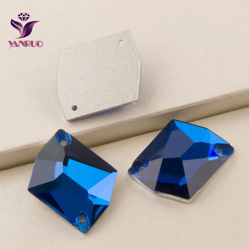 YANRUO 3265 Cosmic Капри с голубыми кристаллами для шитья Стразы плоским основанием