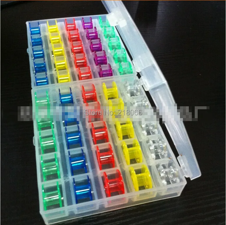

1 set 25 pcs Empty Sewing Machine Bobbins Spool Plastic Case Sewing Tool