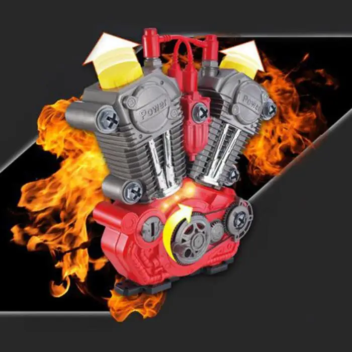 Детские игрушки мотоцикл капитальный ремонт двигателя игровой набор со световым звуком DIY сборка механик Комплект Дети игрушка для