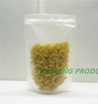 

100pcs 22x32cm All Matte Clear Stand up ZipLock Bags Reusable Translucency Plastic packing pouch zipper self-sealed Food sachet