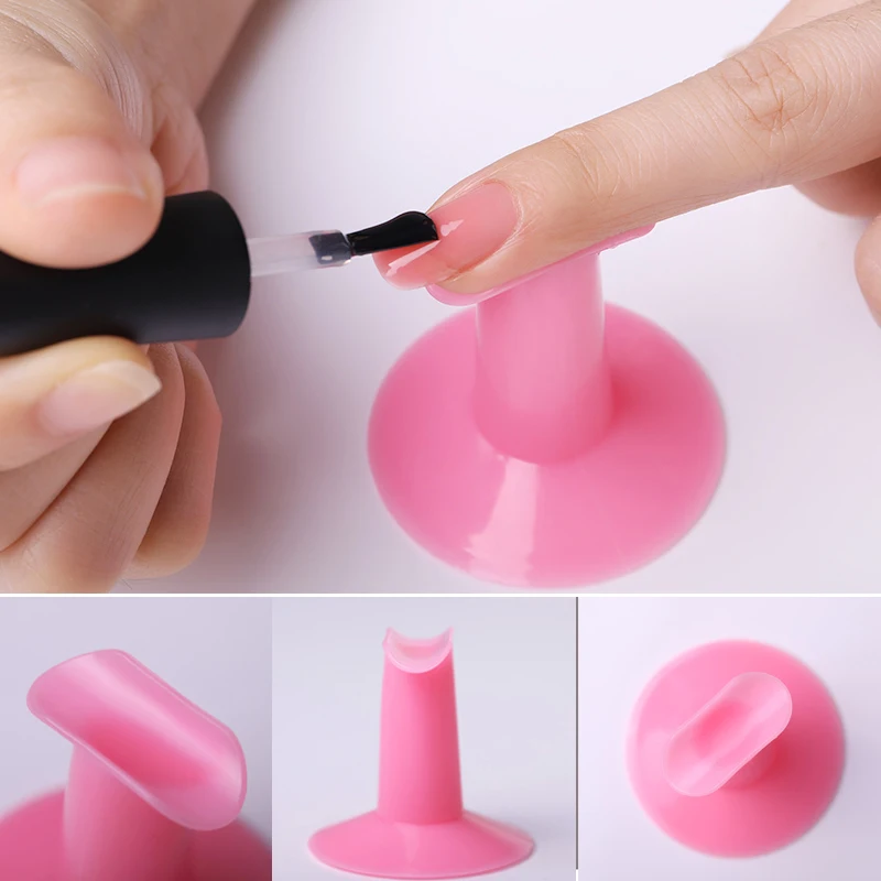 Nail Art Finger Stands Plastic Pink Rest Holder Professional UV Gel Polish Painting Training Tools Practice for Nail Design