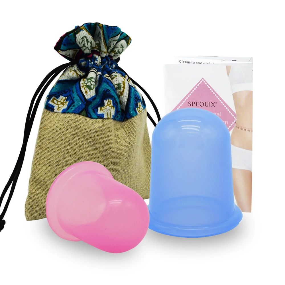 2 PCS Anti Cellulite Vacuum Cups Silicone Cupping Set Medical Therapy Massage For Face & Body